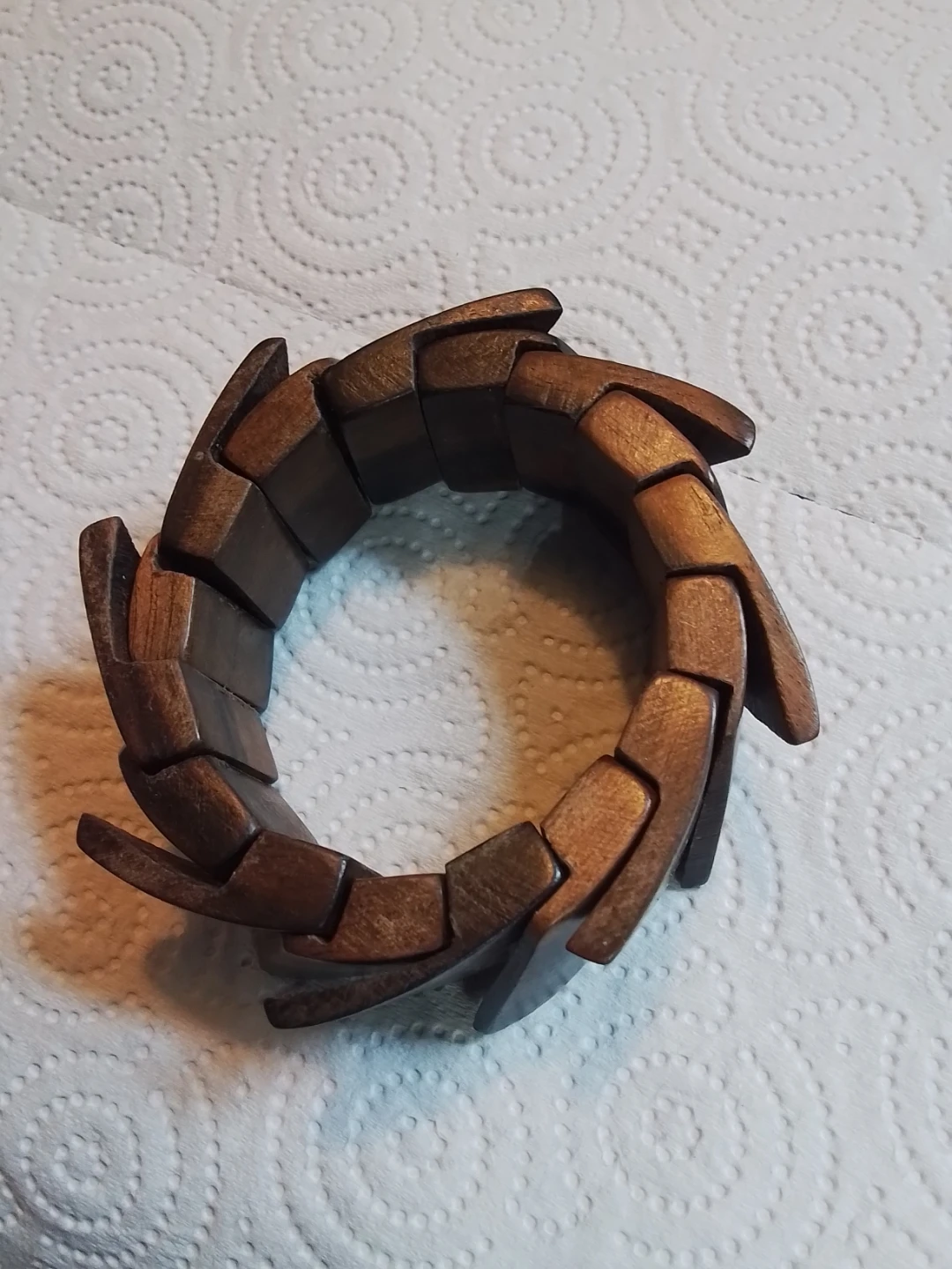 Handcrafted Wooden Modular Interlocking Puzzle Bangle - photo 3