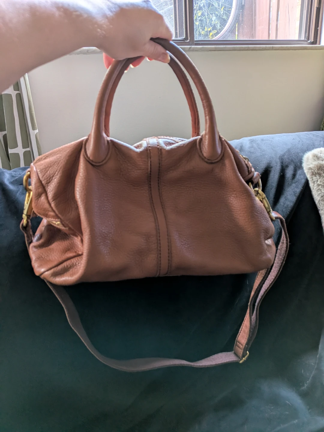 Vintage Fossil Brown Leather Handbag Shoulder Bag