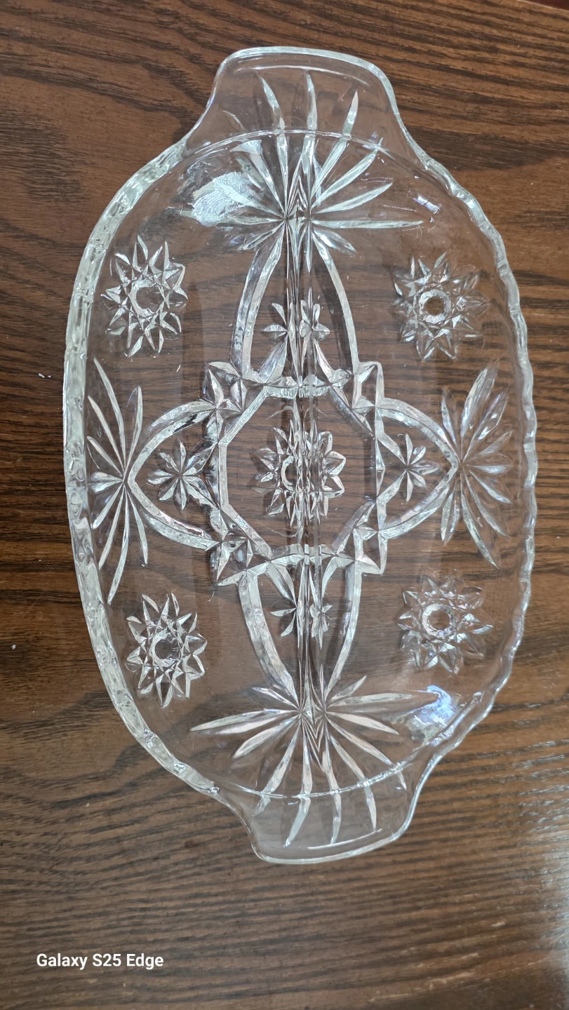 Set of Two Pressed Glass Serving Dishes - photo 2