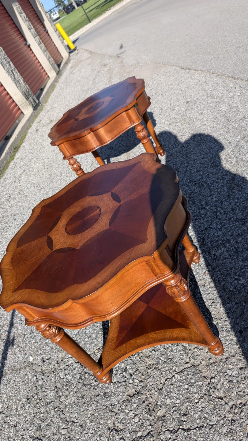 Set of Two Vintage Wooden End Tables - photo 3