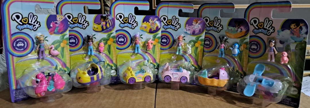 Polly Pocket Metal Car and Mini Figure Sets, $25 each