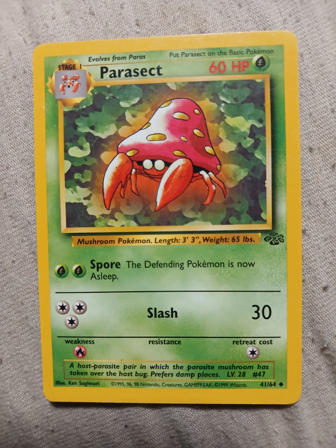 Parasect 41/64 1999 Pokémon Card