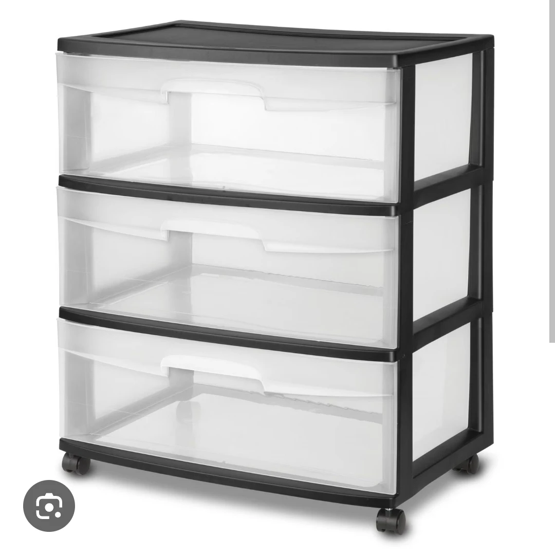 Plastic 3 drawer wardrobe  with wheels