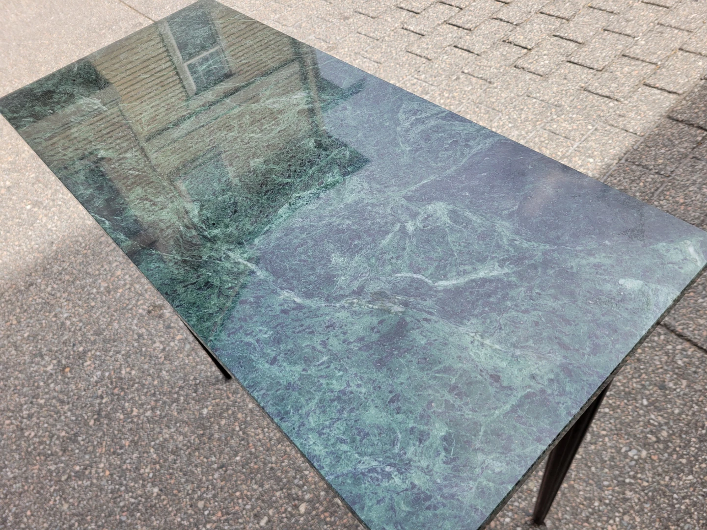 Vintage Bombay Company Green Marble Top Console Table . - photo 4