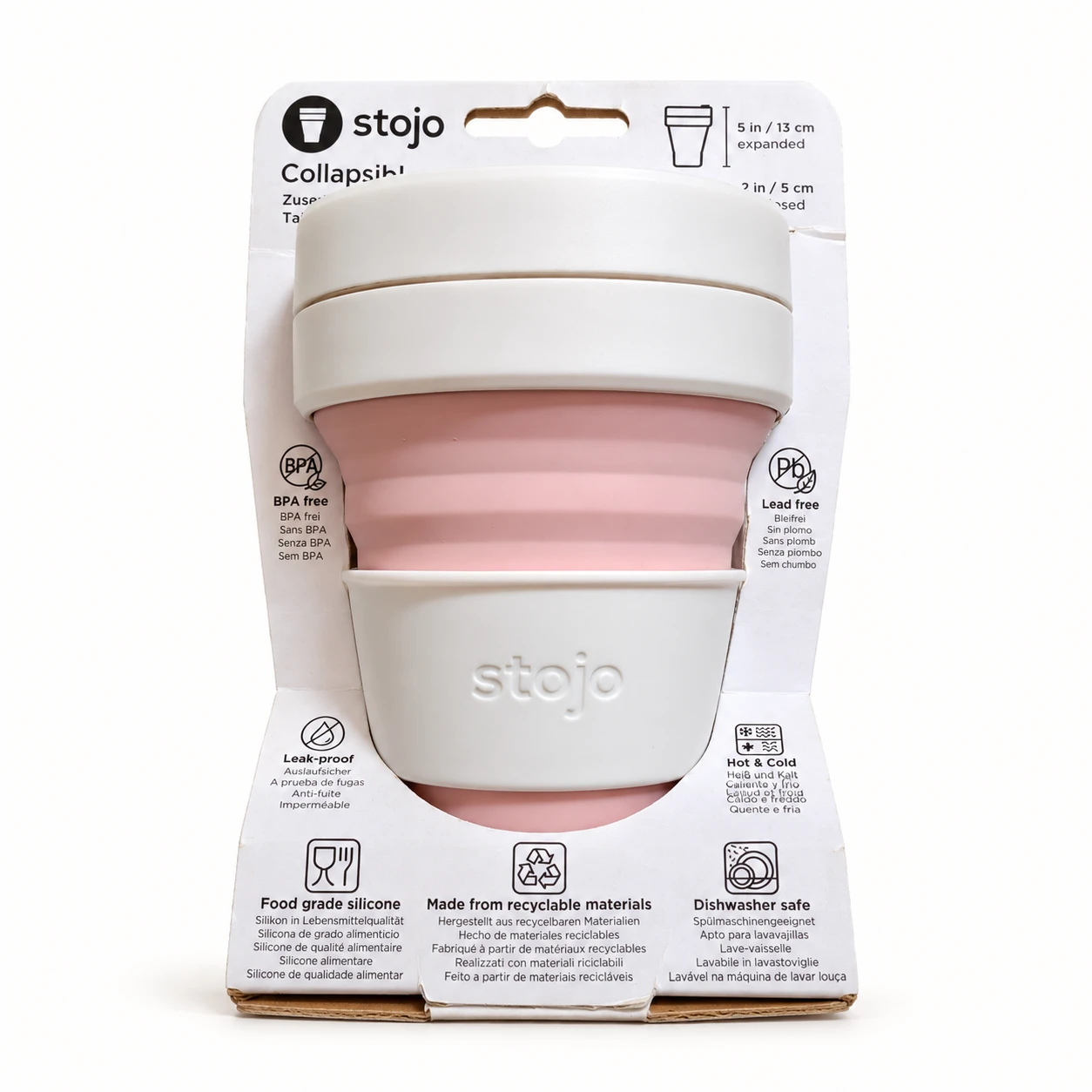 Stojo Collapsible Cup 12 oz Pink
