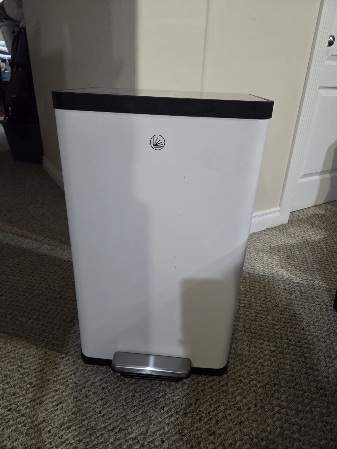 White Soft Close Step Trash Can
