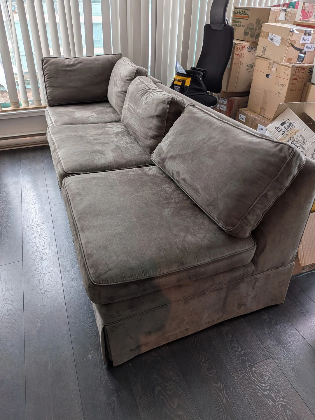 Grey/green sectional 3-Seater Sofa - photo 2