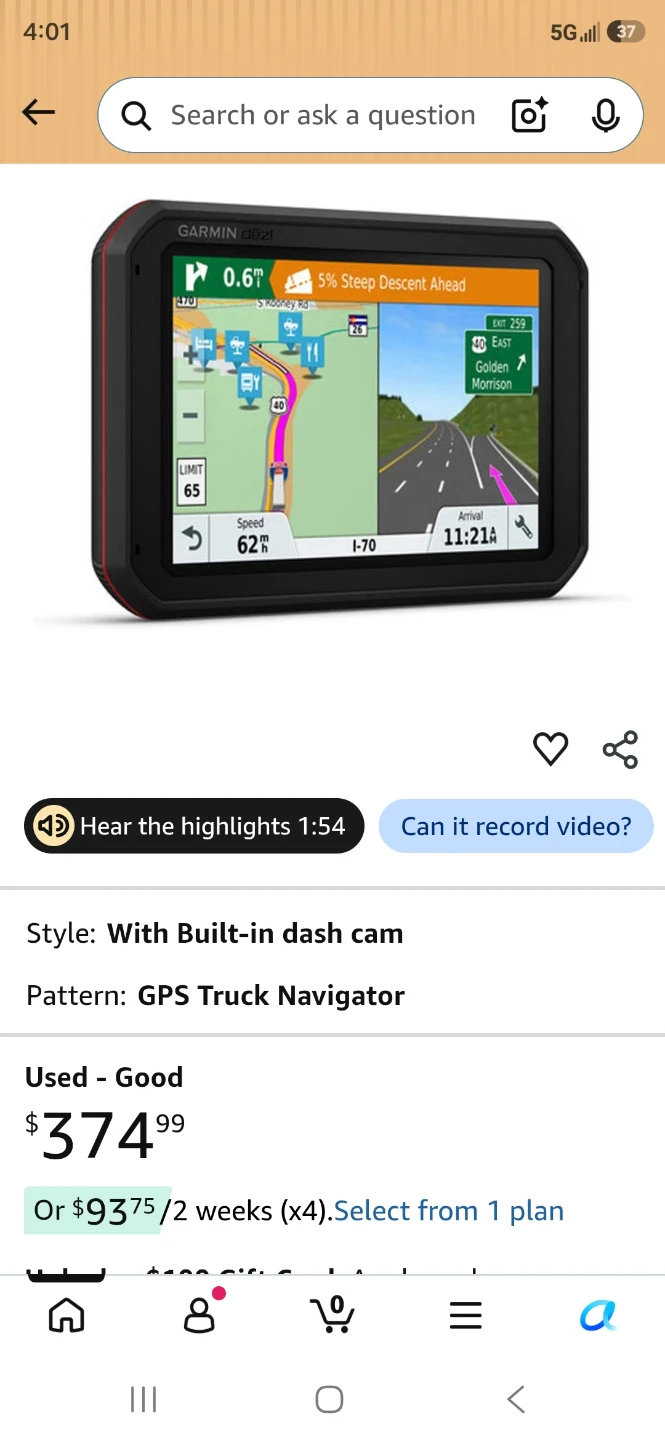 Garmin dezl 785 LMT-S Truck Navigator with Built-in Dash Cam