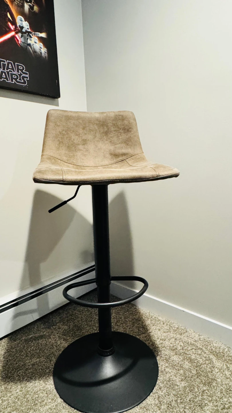 Set of Two Adjustable Brown Bar Stools - photo 2