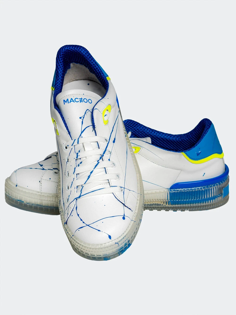 Maceoo white sneakers with blue splatter - photo 2