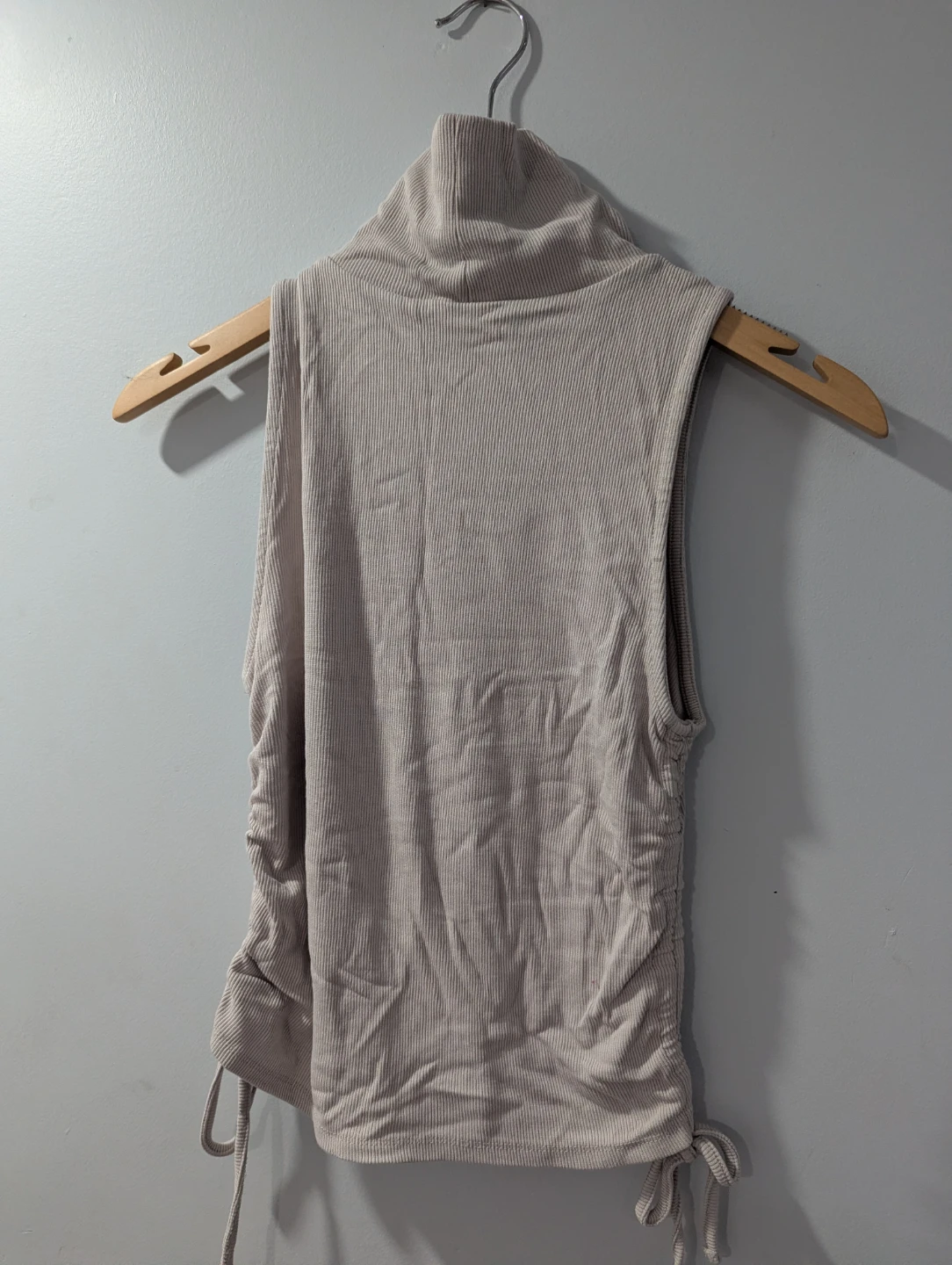 Joe Fresh Ribbed Mock Neck Tank Top with Drawstrings - photo 2