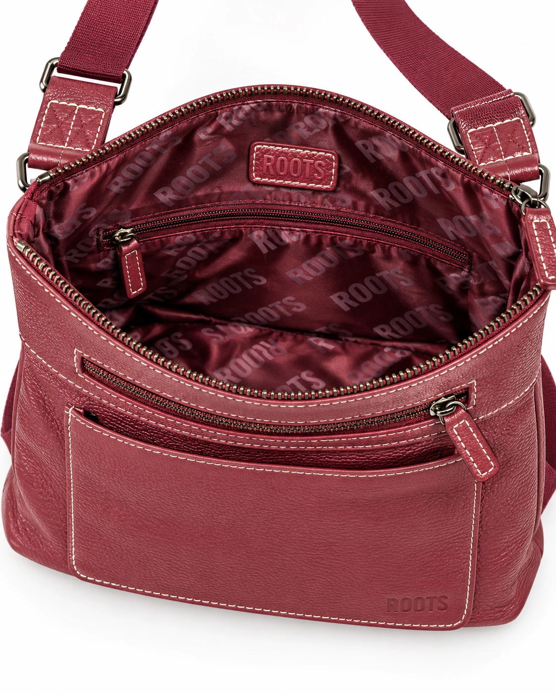 Roots Red Leather Crossbody Bag - photo 3