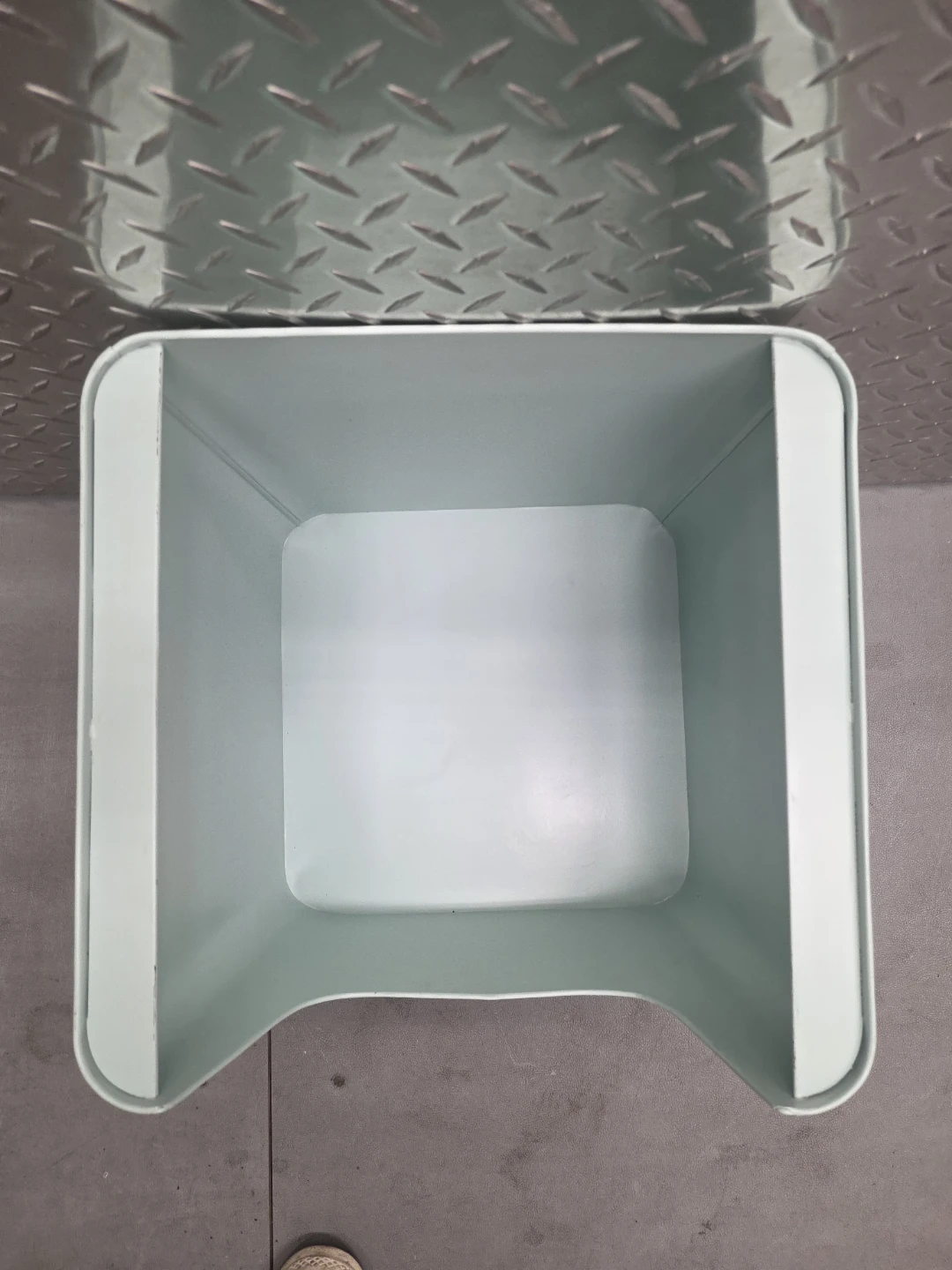 Crate & Barrel Large Mint Green Metal Stacking Storage - photo 5