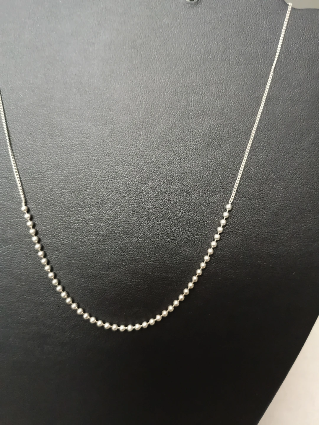 925 Sterling Silver Beaded Chain Necklace