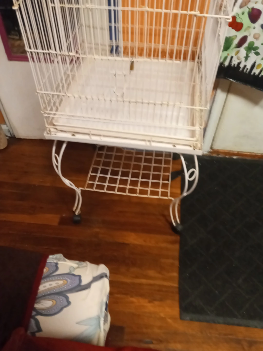 Large White Metal Bird Cage with Rolling Stand - photo 3