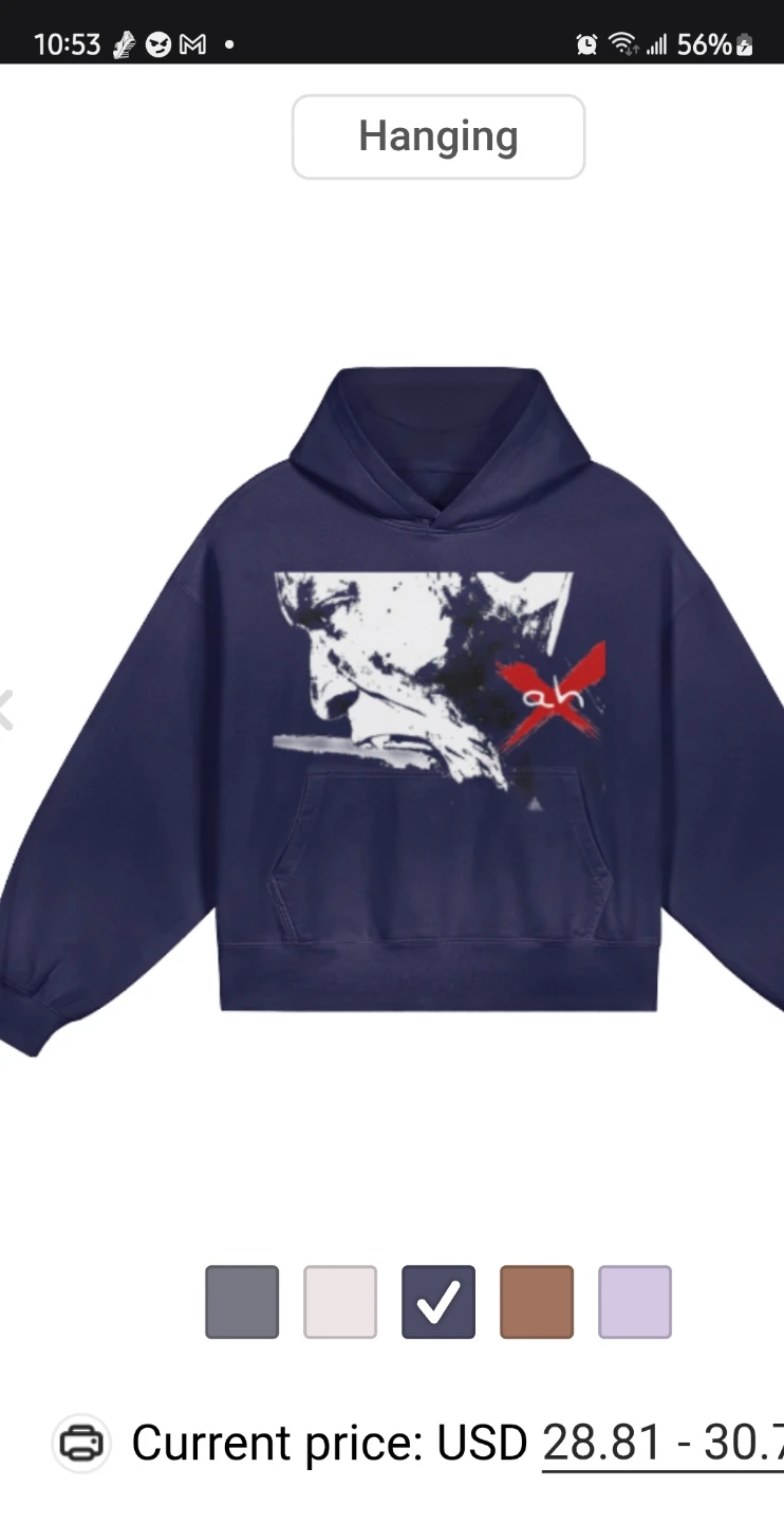 Graphic Print Pullover Hoodie