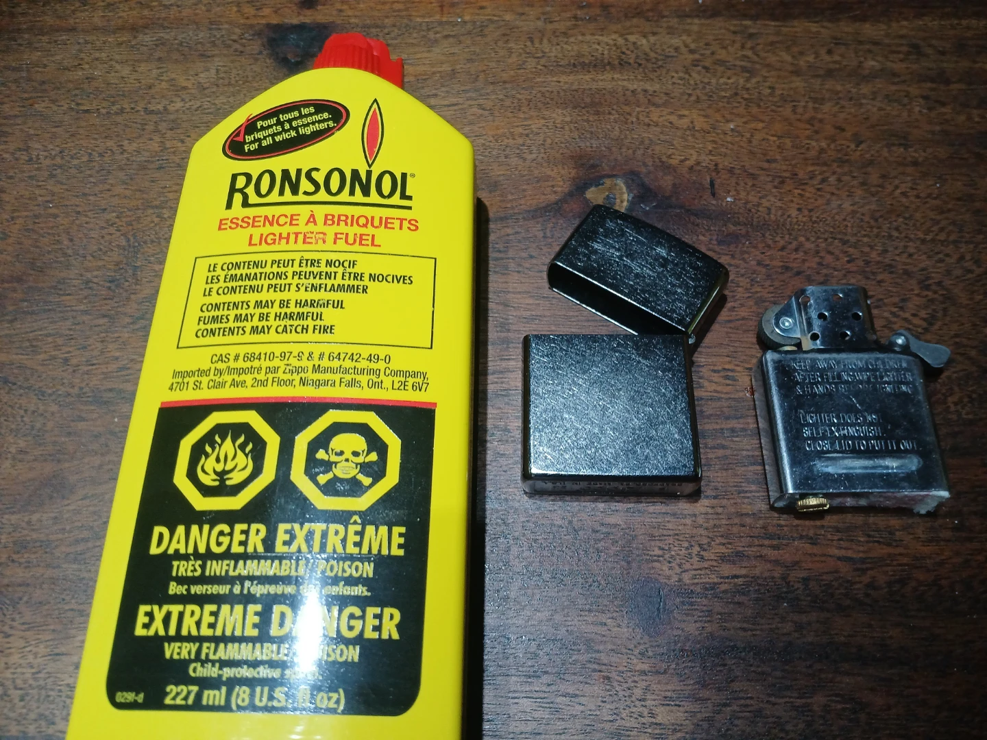 Zippo Lighter and Ronsonol Lighter Fuel
