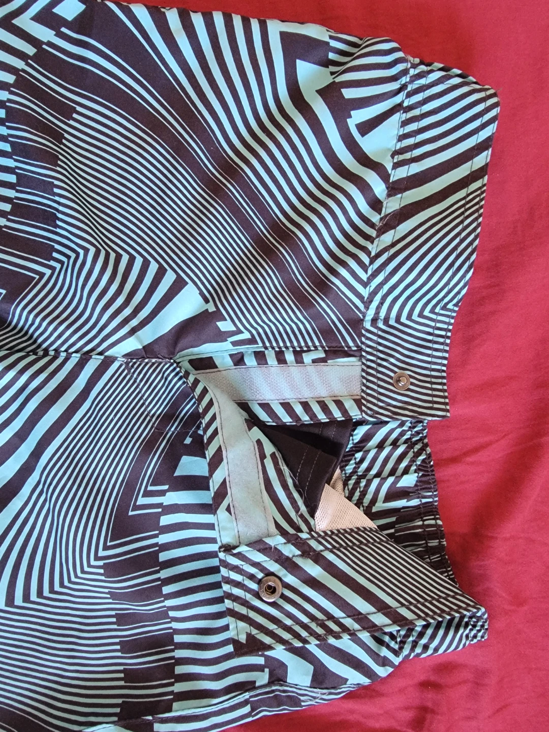 Black and blue patterned board swim shorts