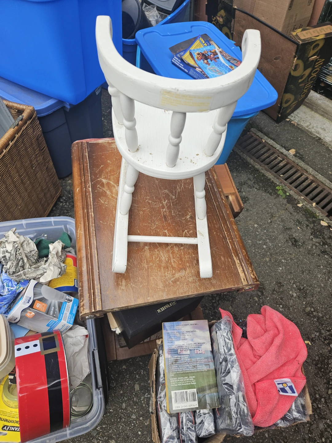 White Wooden Child's Rocking Chair - photo 4