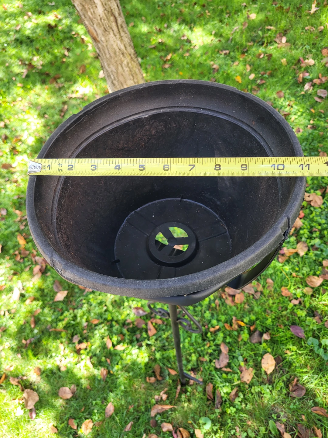 Black Metal Plant Stand with Pot - photo 2