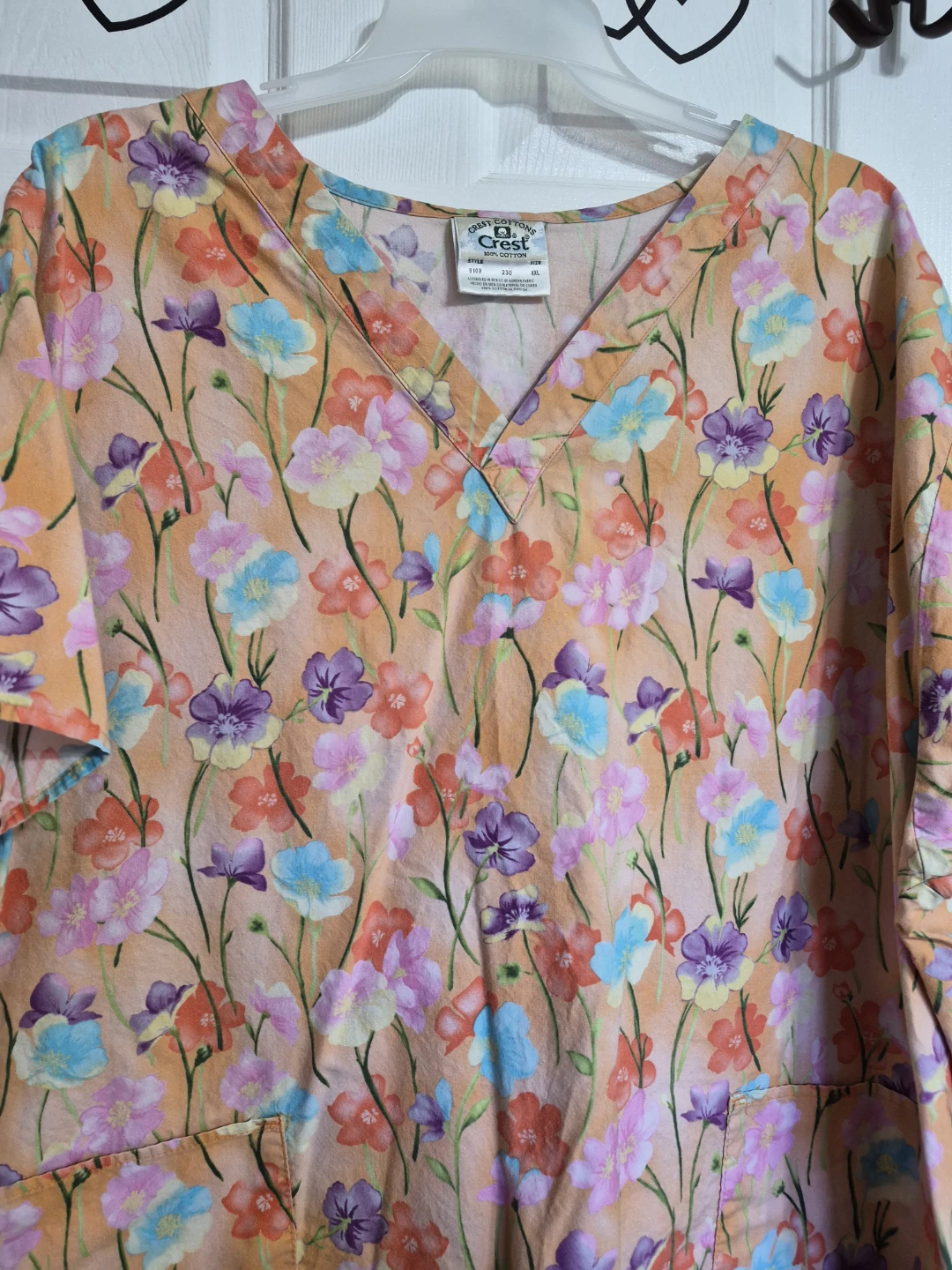 Chest 100% Cotton Size 4X Scrub Top - photo 5