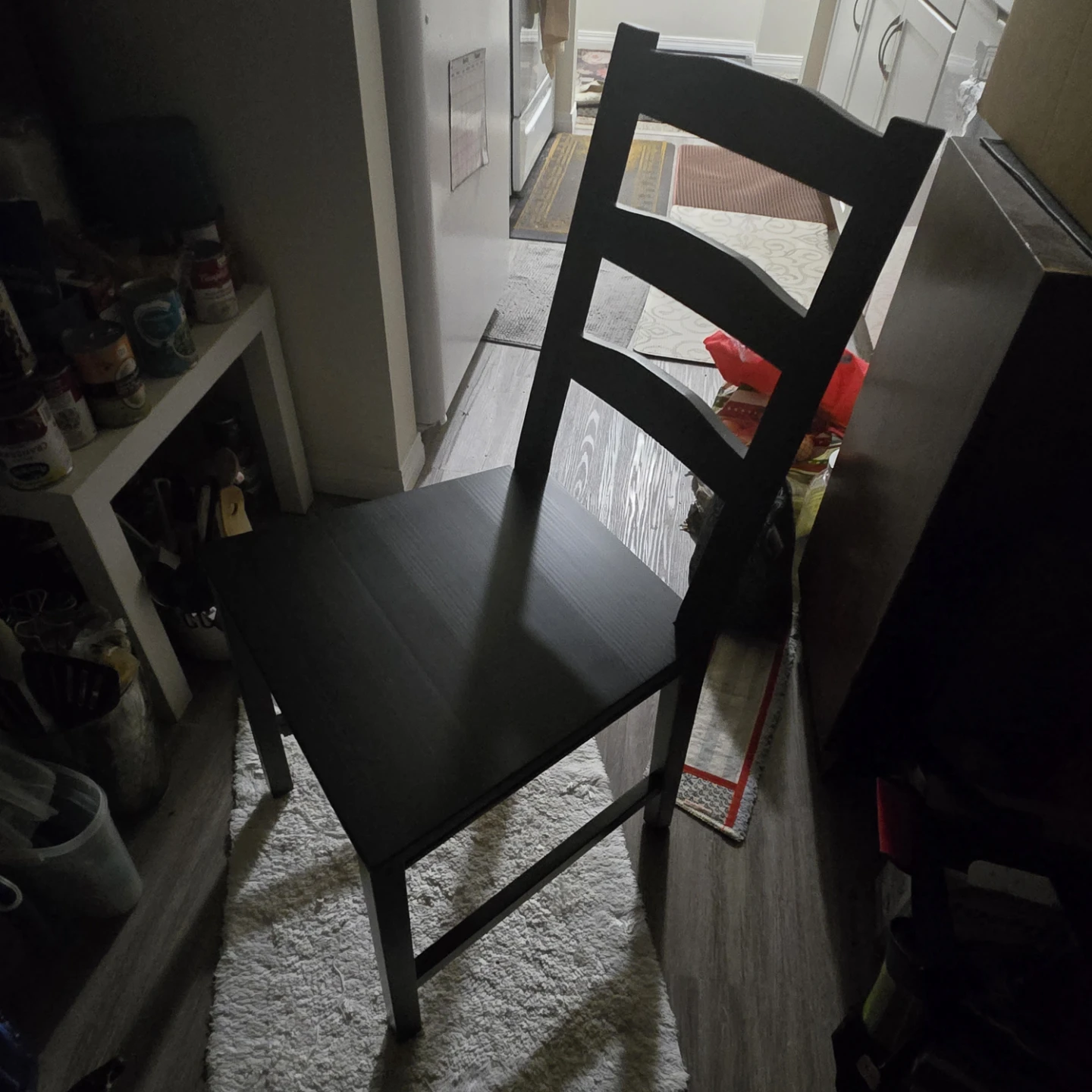 Black Wooden Ladder Back Dining Chair