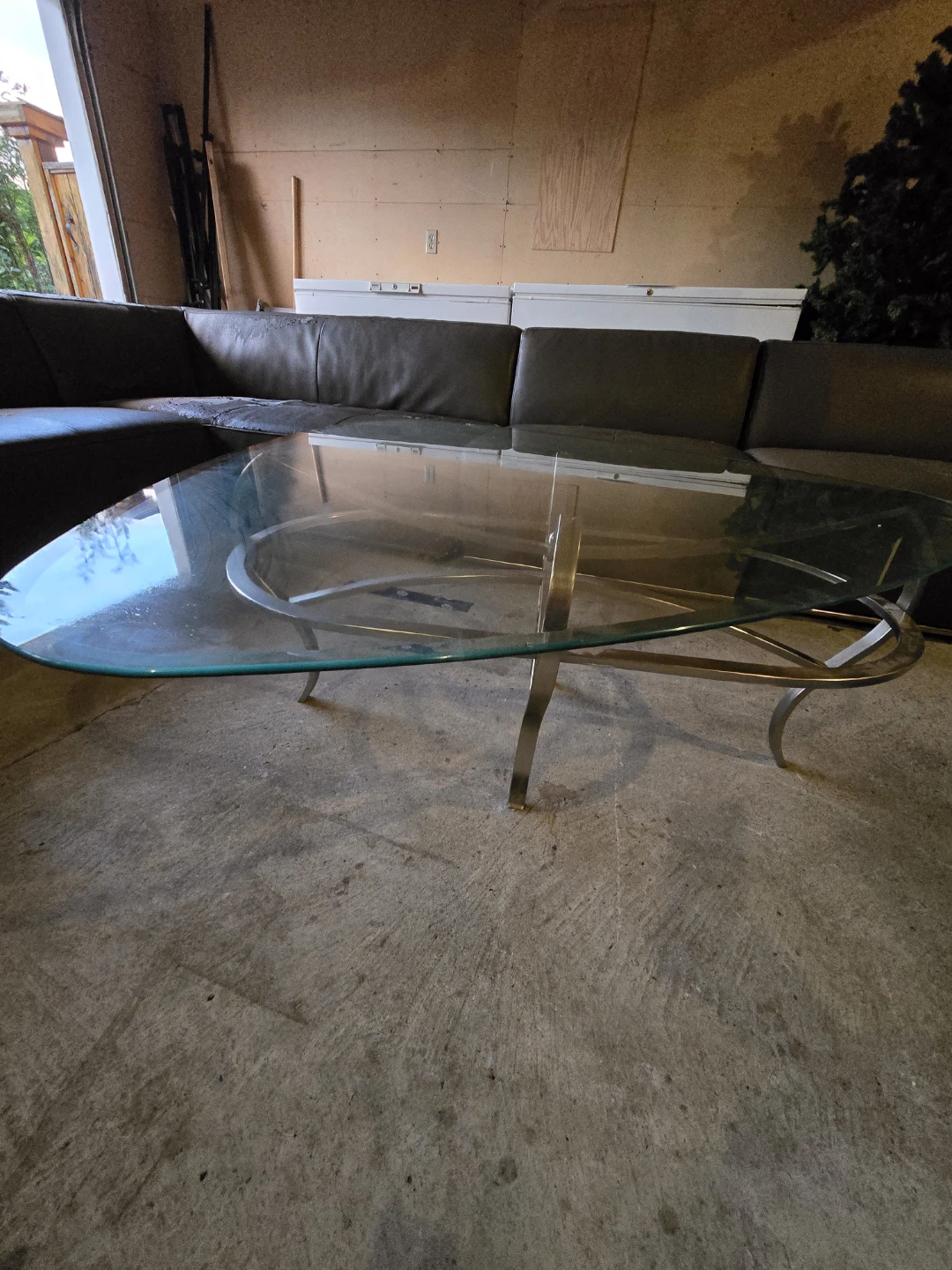 Glass Coffee Table with Metal Base - photo 2