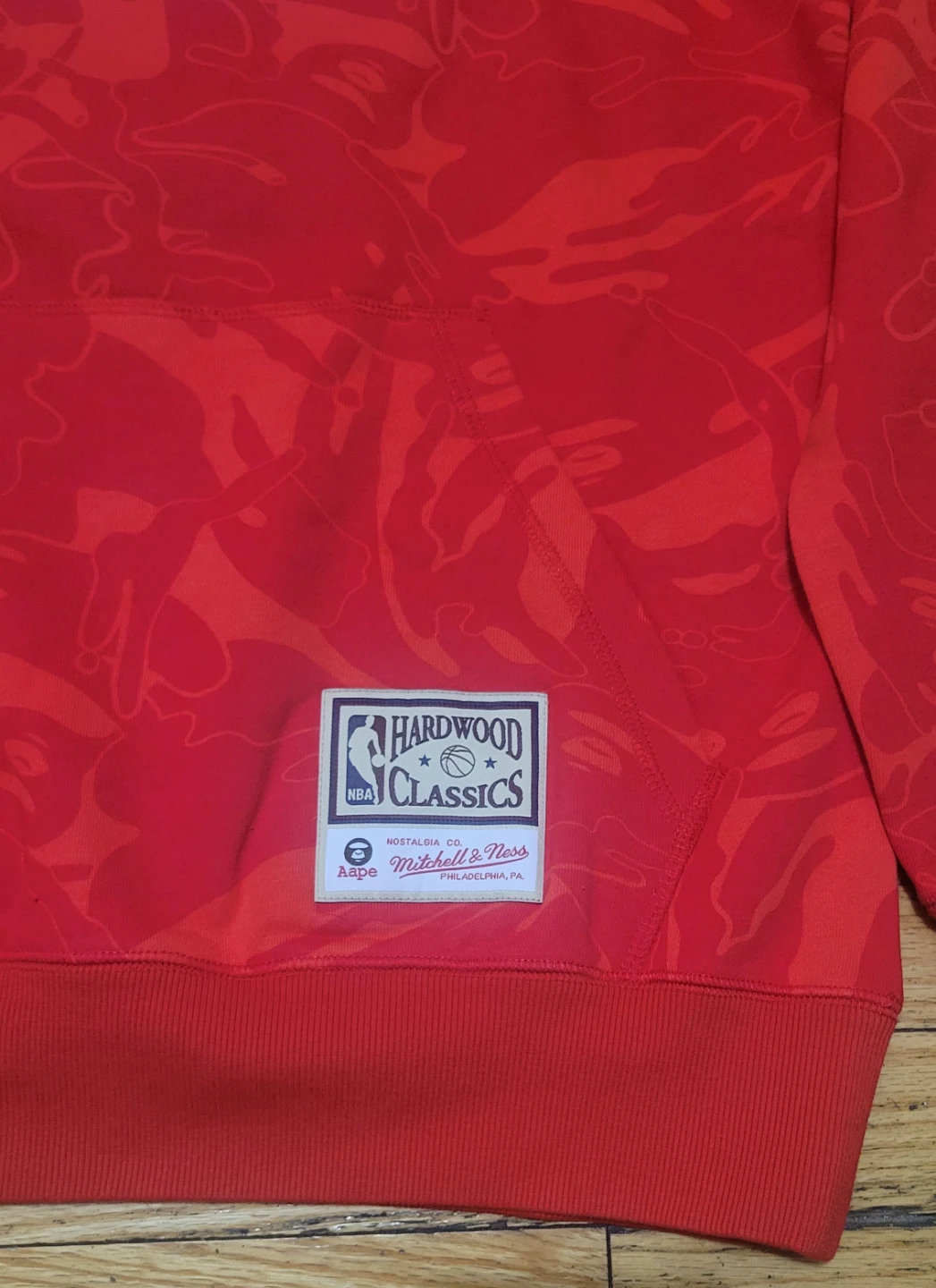 Aape x Mitchell & Ness Nets Hoodie Red size Large - photo 4