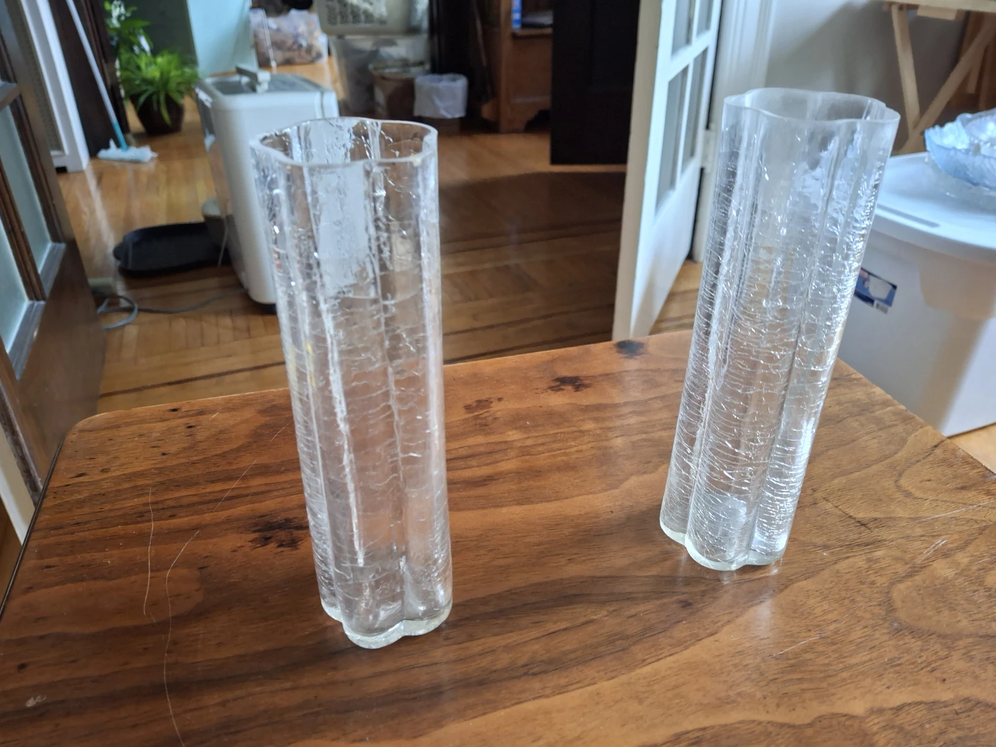 Two Crackle Glass Vases - photo 2