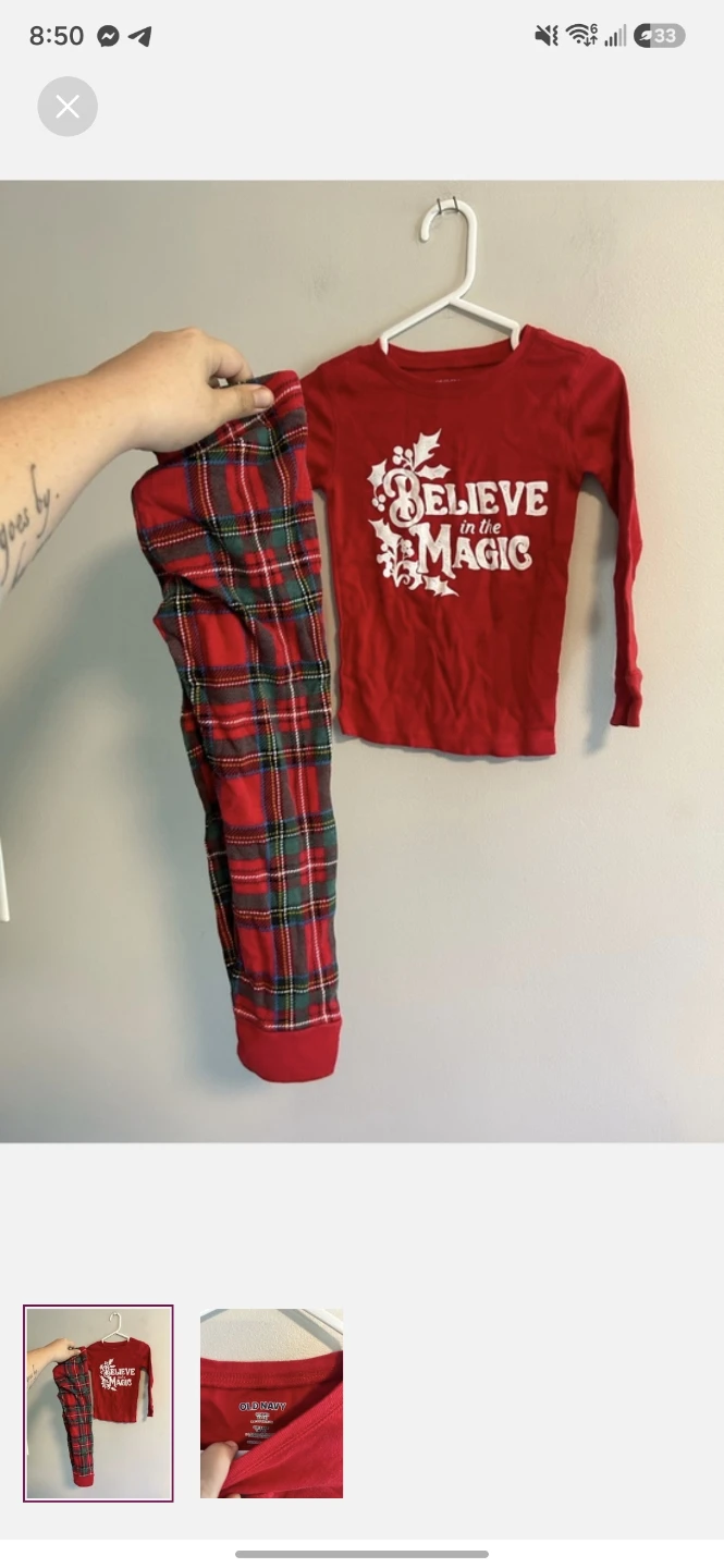 Old Navy Believe in the Magic PJ Set