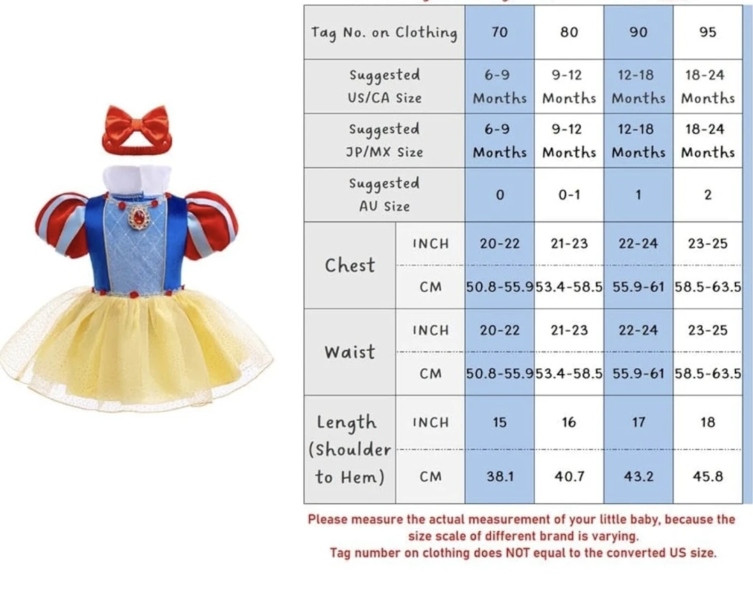 Baby Snow White Costume with Headband Size 80 - photo 4
