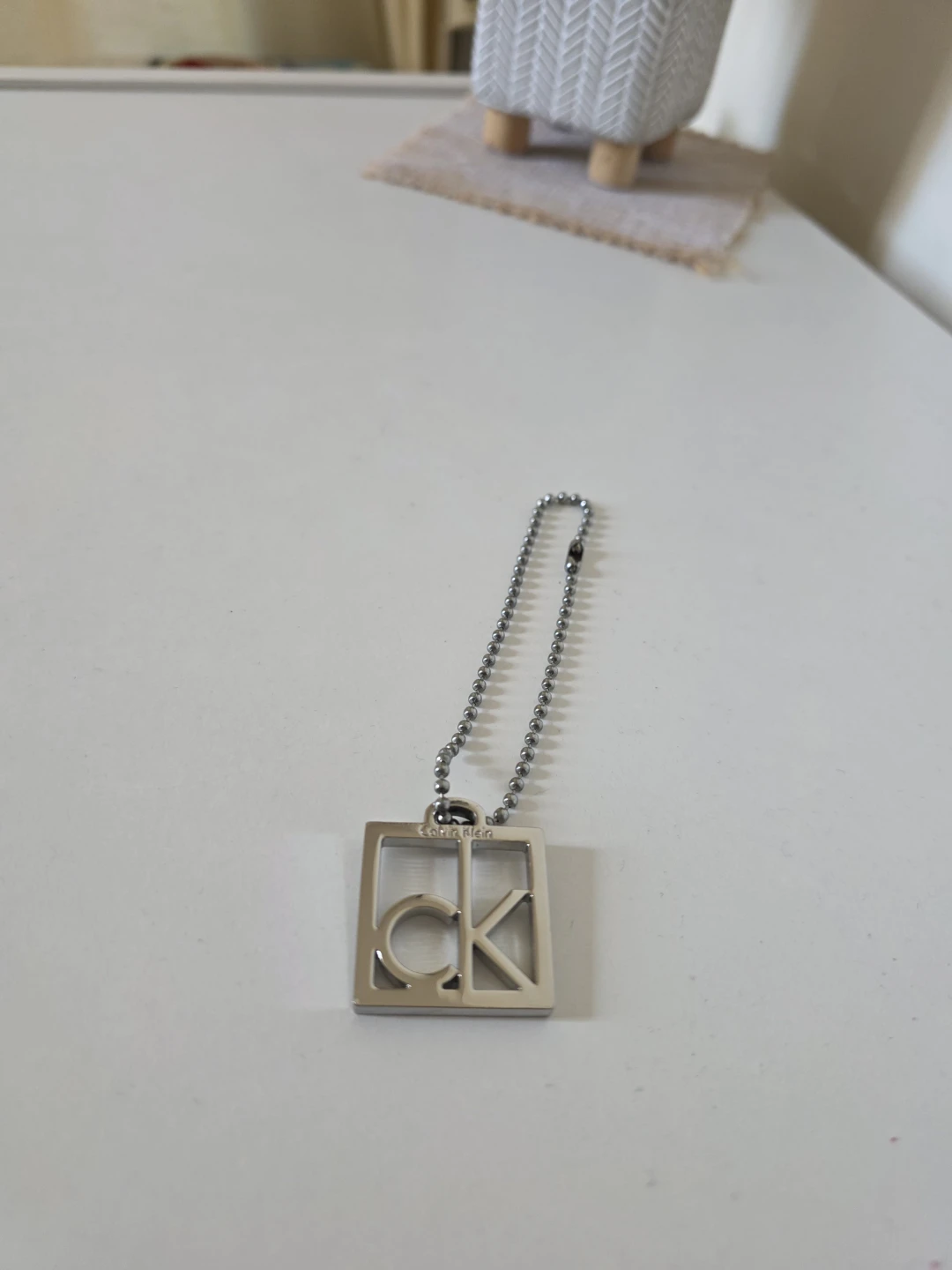 🏈 Calvin Klein ck logo keychain bag charm bag tag - photo 3