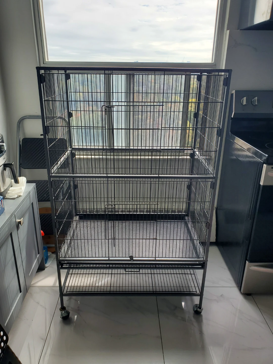 Large Black Metal Bird Cage