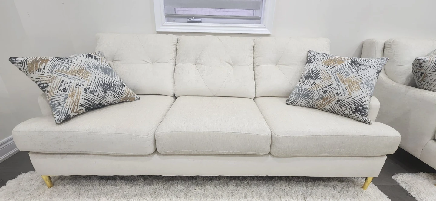 Cream Loveseat Sofa - photo 2