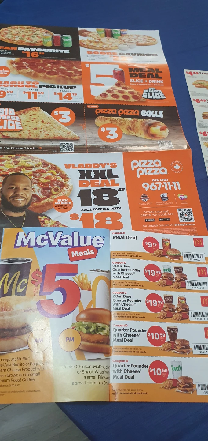 Discount coupons Popeyes, Pizza Pizza, Mcdonalds
