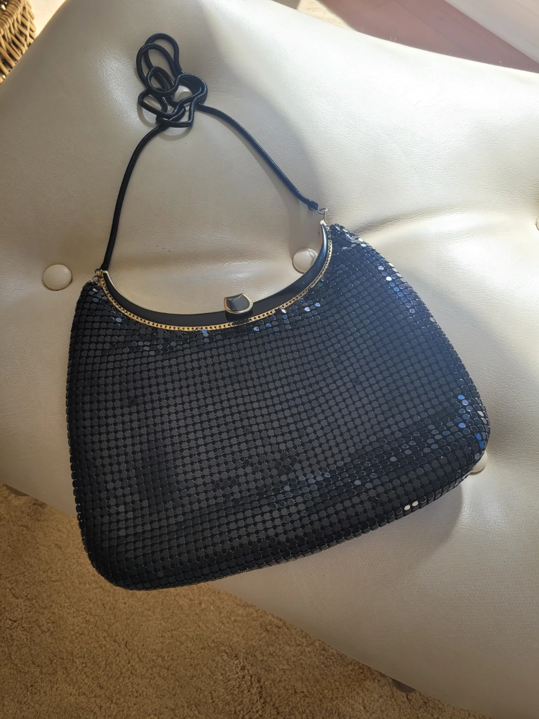 Vintage Black Mesh Clutch/Shoulder Bag