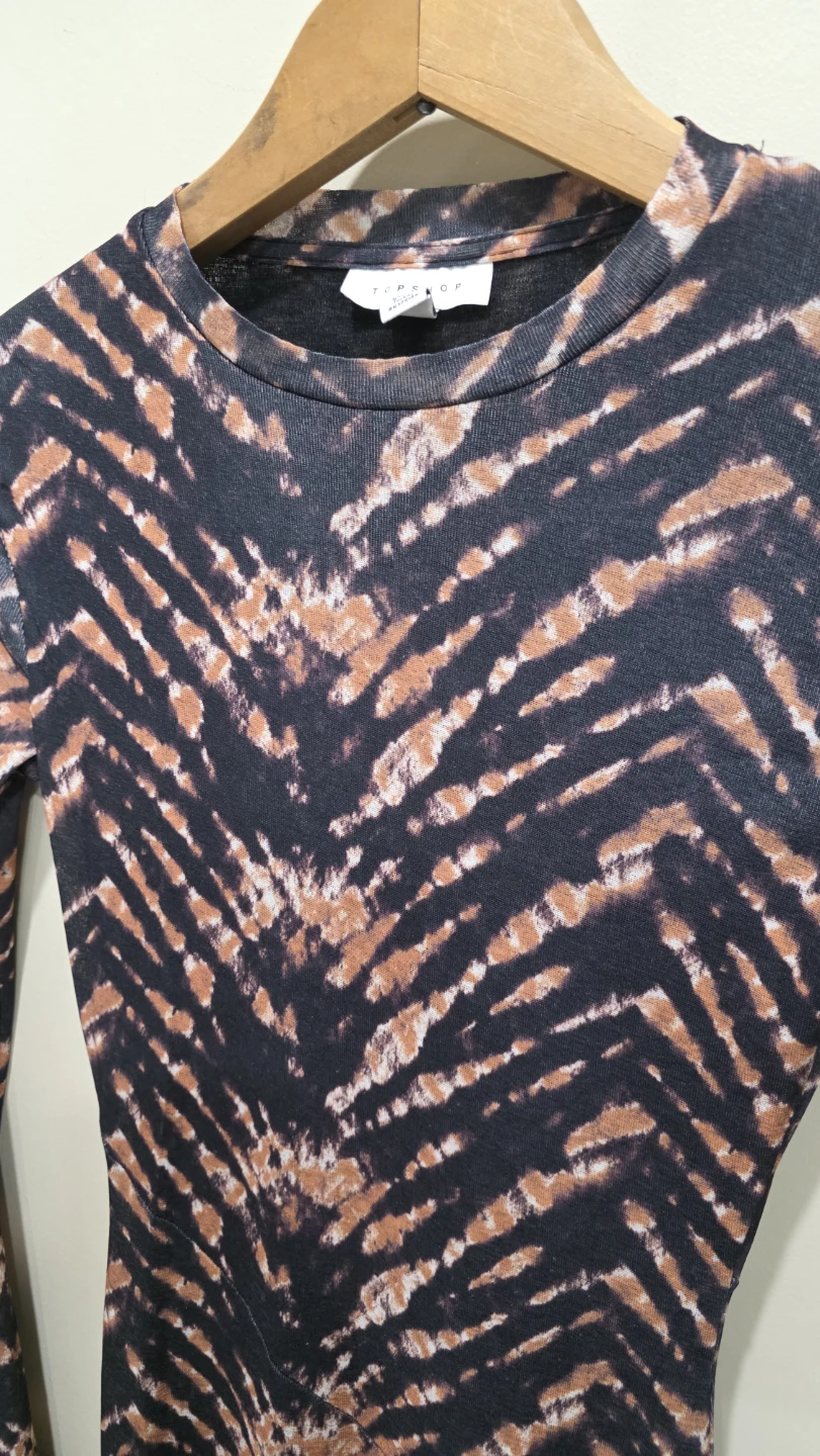 Topshop Animal Print Long Sleeve Dress - photo 2
