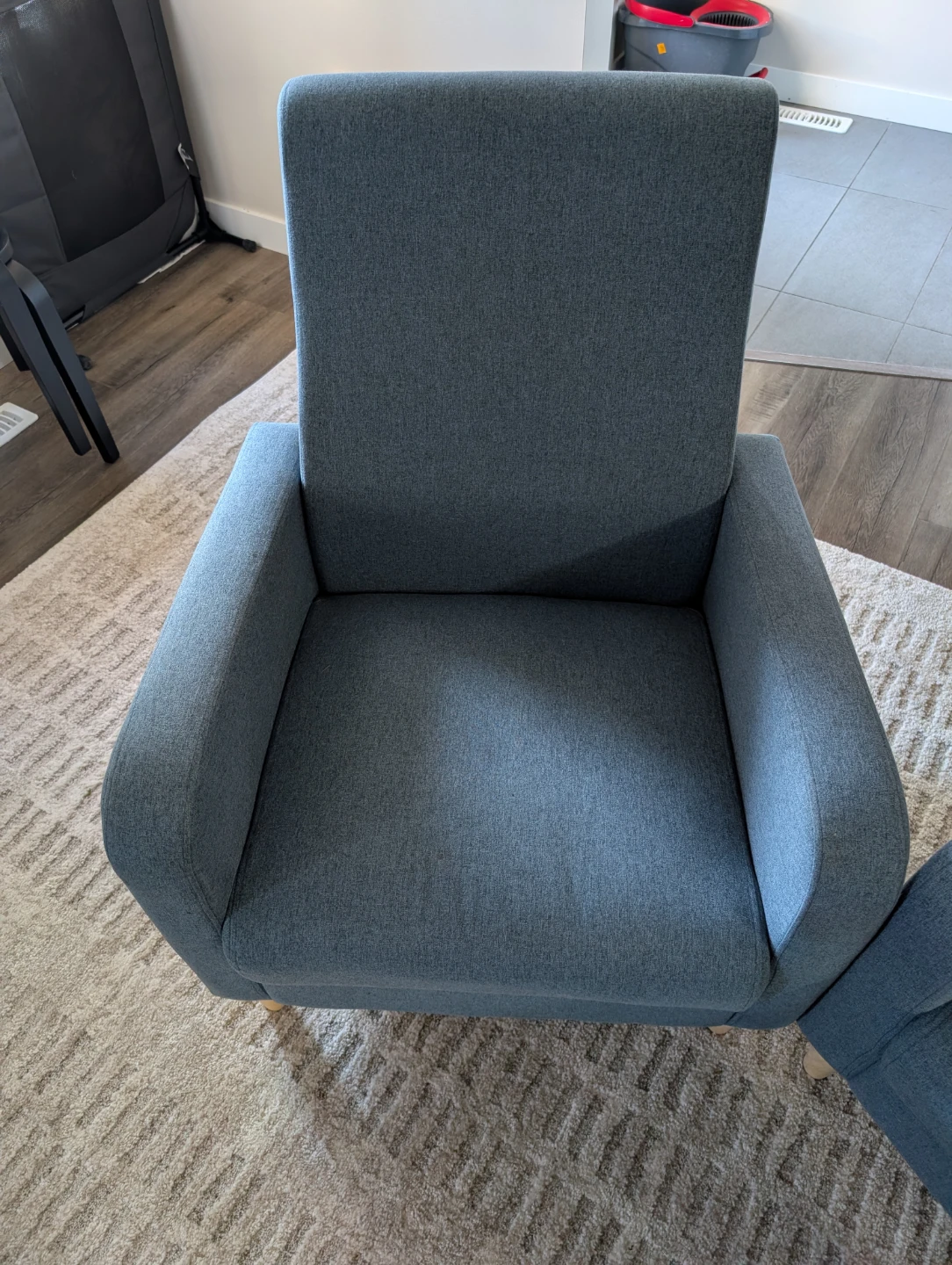 Set of Two Blue Fabric Armchairs - photo 3