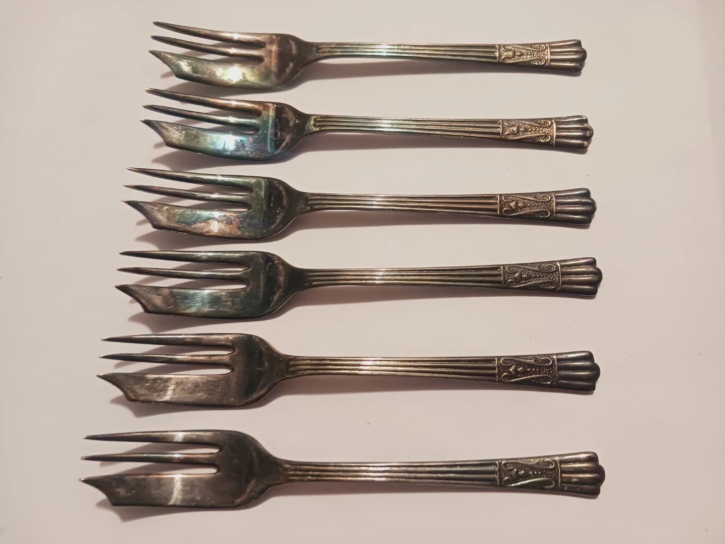 Set of 6 Vintage Small Silver Dessert Forks
