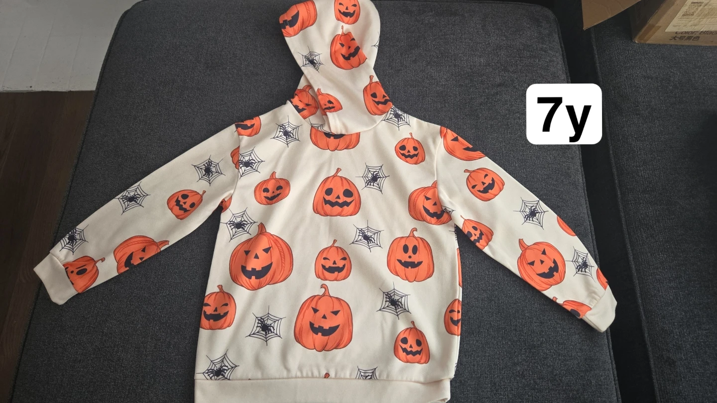 Kids Halloween Pumpkin Hoodie Size 7y