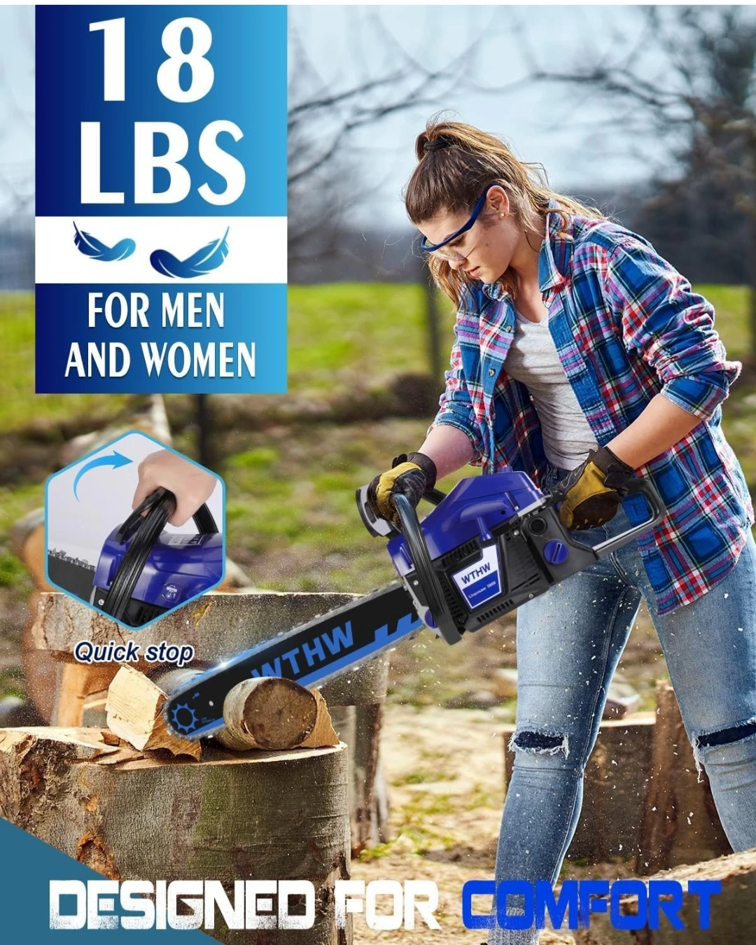 WTHW 58CC Gas Powered Chainsaw - photo 4