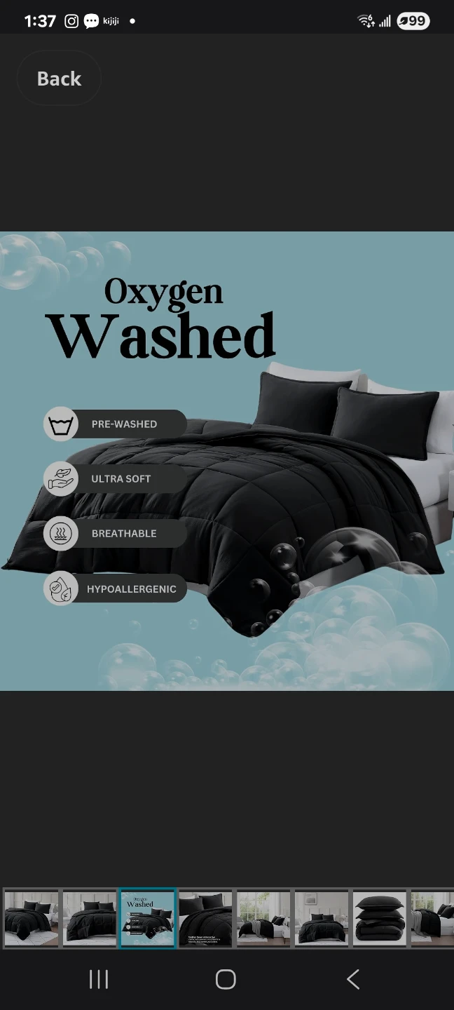 Queen black Comforter Set brand new - photo 3