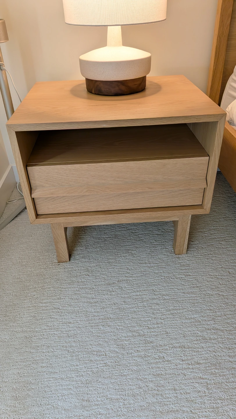 Two EQ3 Oak Nightstands with Drawer - photo 2