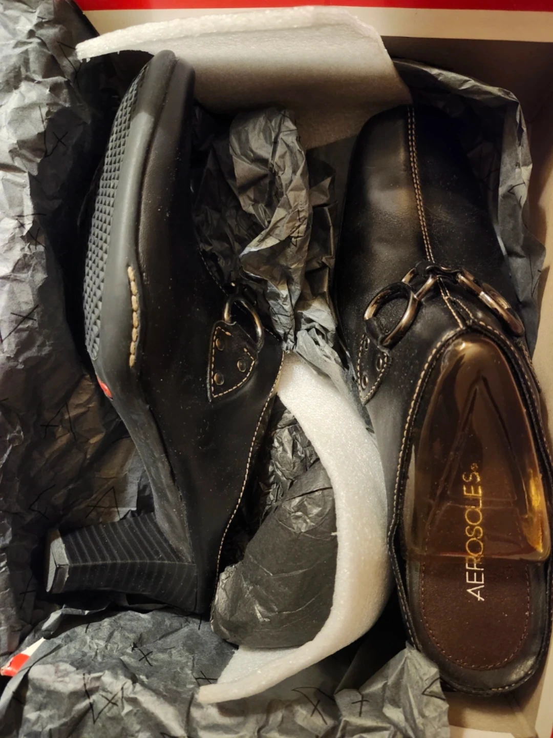 NEW Aerosoles Black Heeled Mules Size 8.5M Shoes