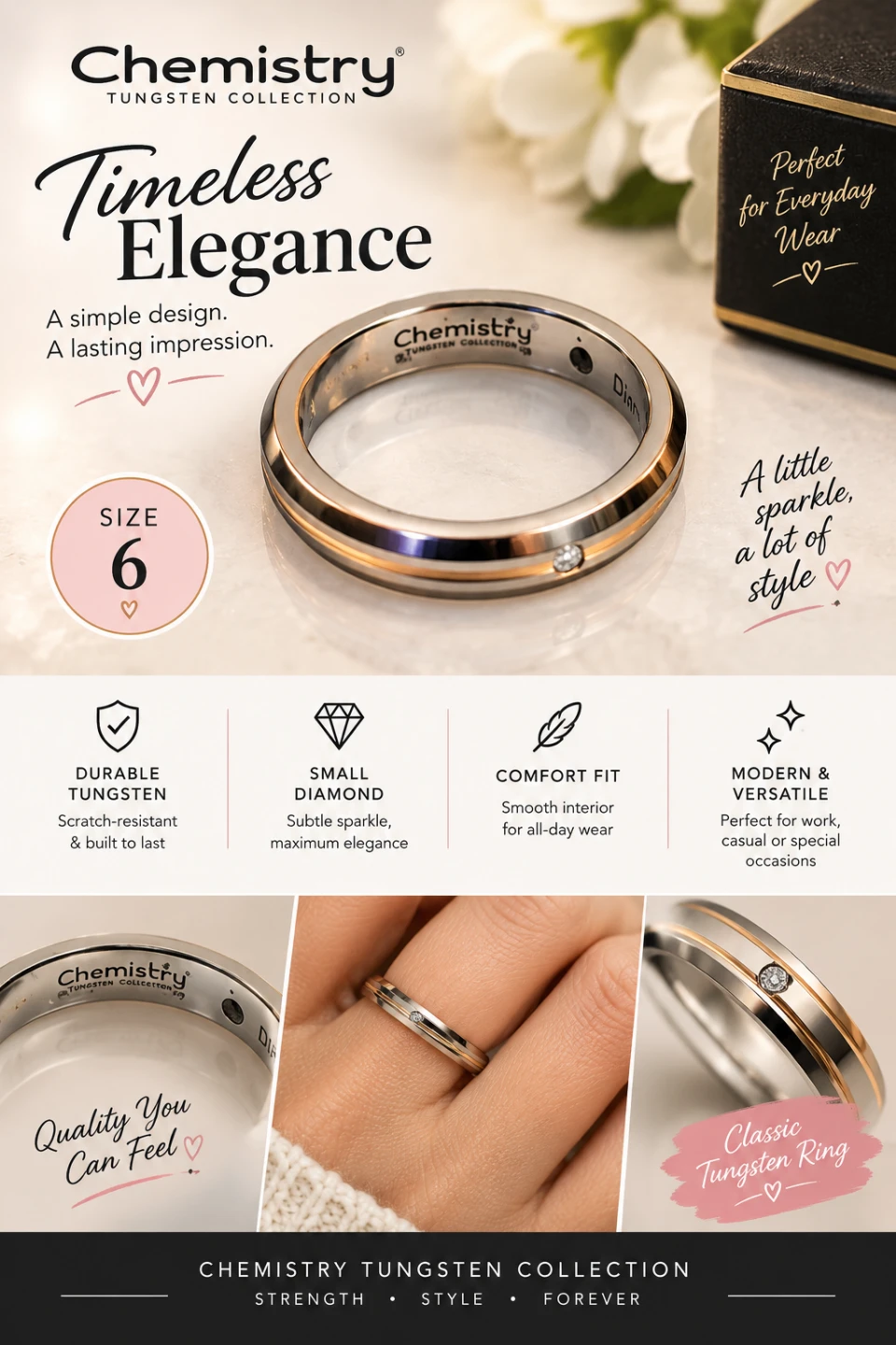 💍Chemistry Tungsten Collection Ring💍
