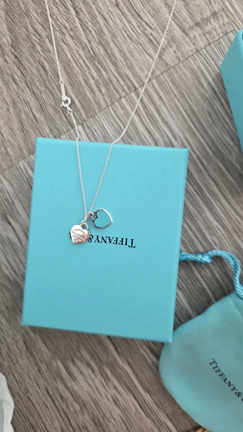 Tiffany & Co. Double Heart Tag Necklace