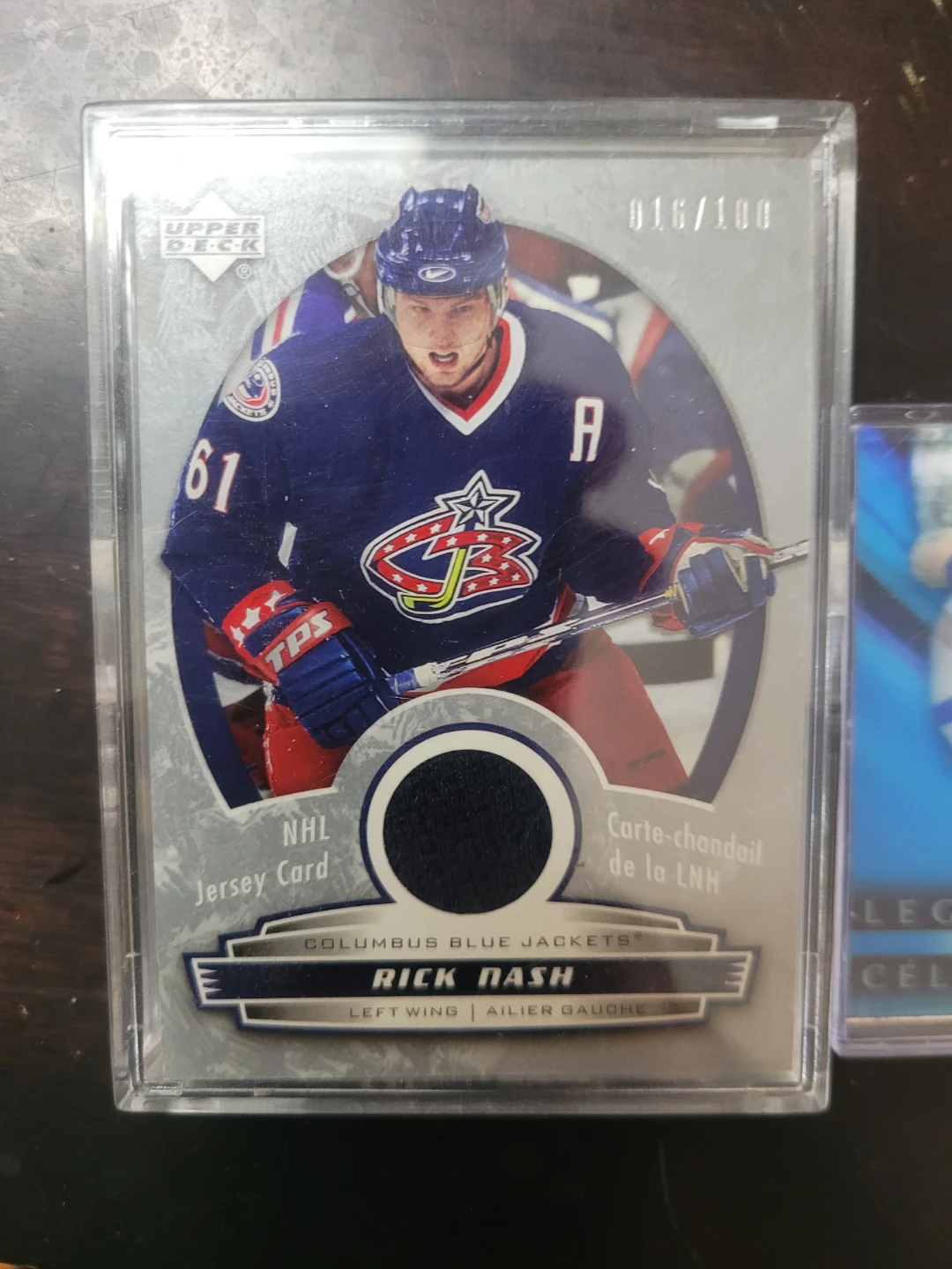 Rick nash jersey card upper deck 016/100 🏈