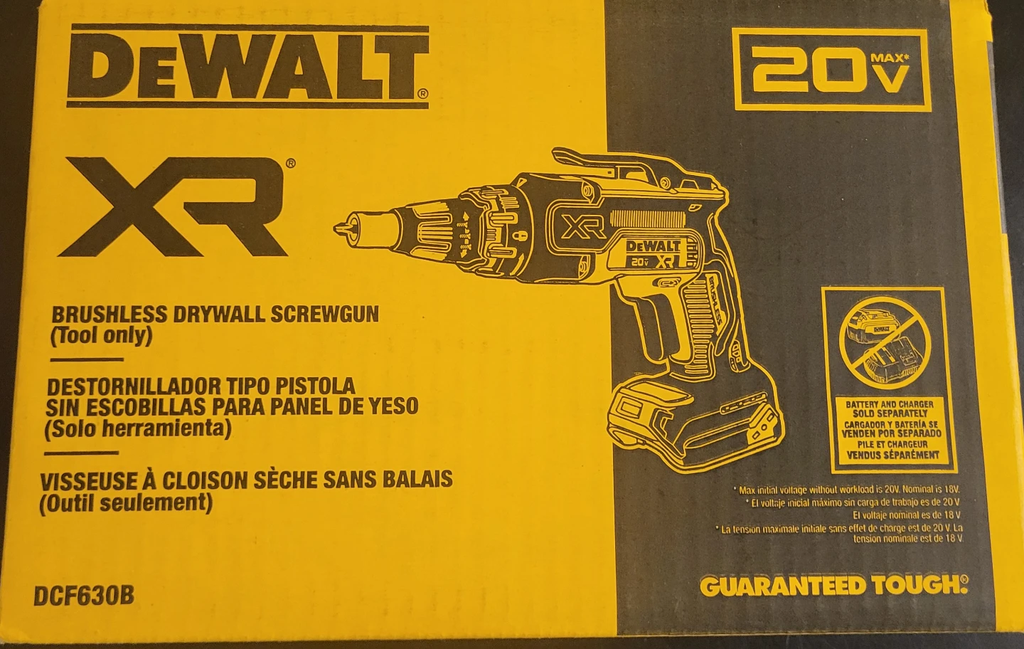 DEWALT 20V MAX XR Brushless Drywall Screwgun (Tool Only)
