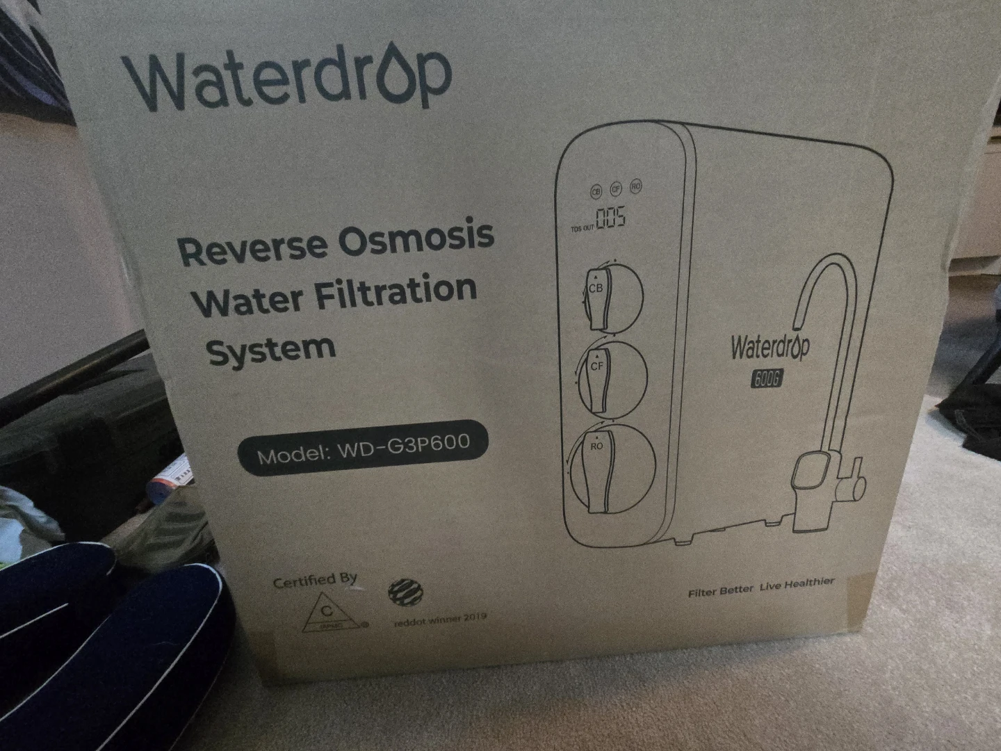 Waterdrop Reverse Osmosis Water Filtration System 600G