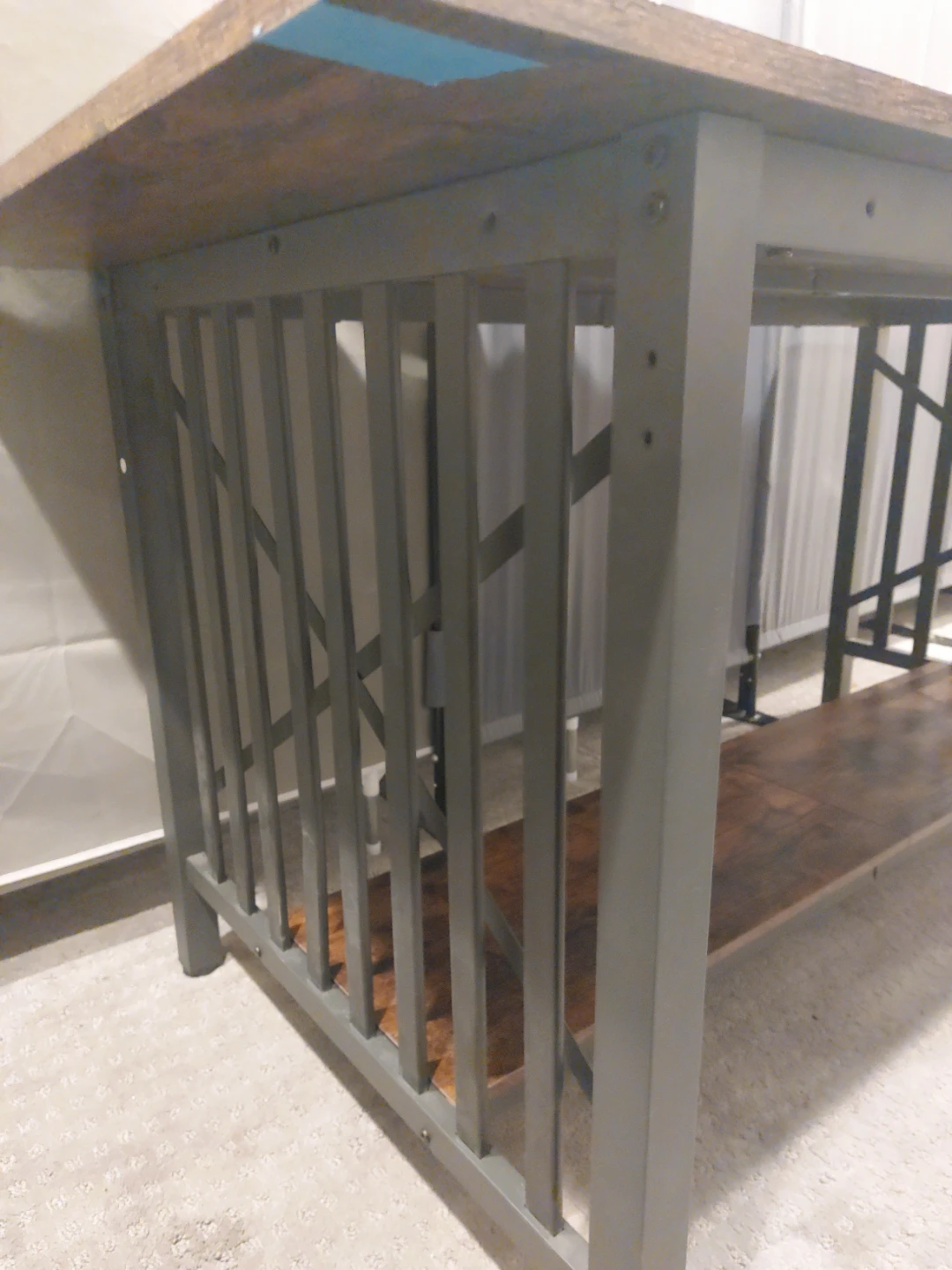 Rustic Wood Top Console Table with Metal Frame - photo 5